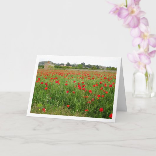 Rode Poppy Landscape Kaart (Orchidee)