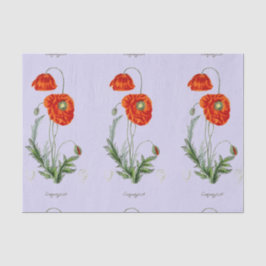 RODE POPPY LAVENDER WEEFSELPAPIER TISSUEPAPIER