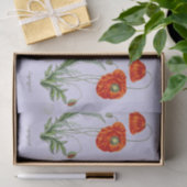 RODE POPPY LAVENDER WEEFSELPAPIER TISSUEPAPIER (Geschenk)