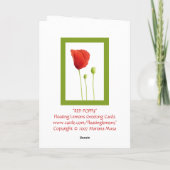 Rode Poppy Moederdag Kaart (Achterkant)