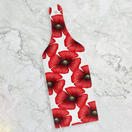 Rode Poppy Patroon Floral Paddle Snijplank