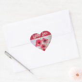 Rode Poppy Poppies bloembloem Waterverf kunst Hart Sticker (Envelop)