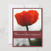 Rode Poppy Uitnodiging 4.25"x 5.5"Steen (Voorkant)