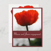 Rode Poppy Uitnodiging 4.25"x 5.5"Steen (Voorkant / Achterkant)