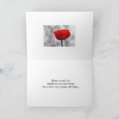 Rode Poppy Verjaardag Wens Gevouwen Wenskaart Kaart (Binnen)
