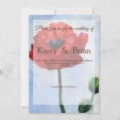 Rode Poppy Waterverf Art Bruiloft Kaart (Voorkant)