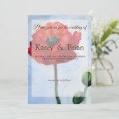 Rode Poppy Waterverf Art Bruiloft Kaart (Staand voorkant)