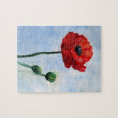 Rode Poppy Waterverf Art Puzzel (Horizontaal)