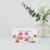 Rode Poppy Wildflowers Vlinders Visitekaartje (Staand voorkant)