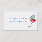 Rode Poppy Wildflowers Vlinders Visitekaartje (Achterkant)