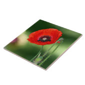 Rode poppyseed-keramische tegel tegeltje (Zijkant)