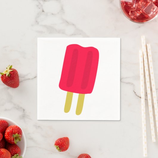 Rode Popsicle papieren servetten (Insitu)