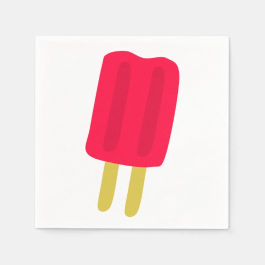Rode Popsicle papieren servetten (Voorkant)