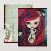 "Rode portret" Briefkaart (Voorkant / Achterkant)