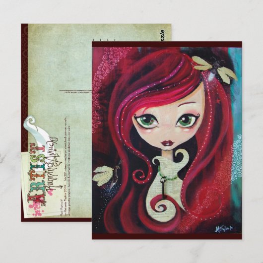 "Rode portret" Briefkaart (Voorkant / Achterkant)