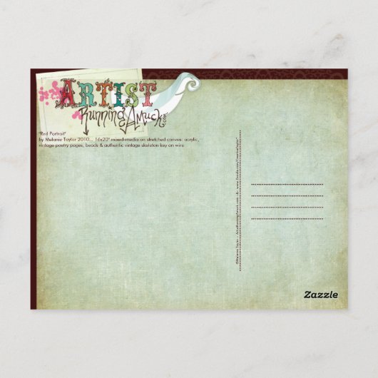 "Rode portret" Briefkaart (Achterkant)