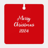 Rode Positieve Bijbelse Affirmatie Vierkant Metalen Ornament (Achterkant)