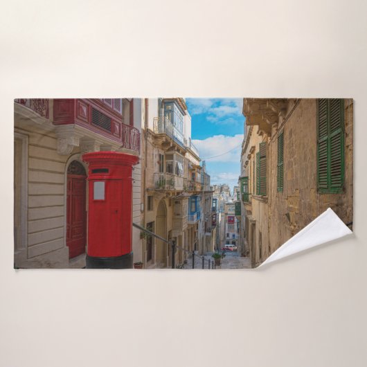 Rode postbus op Malta Badhanddoek (Badhanddoek)