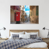 Rode postbus op Malta Canvas Afdruk (Insitu (Slaapkamer))