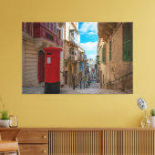 Rode postbus op Malta Canvas Afdruk (Insitu (Woonkamer))