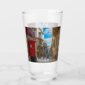Rode postbus op Malta Glas (Achterkant)