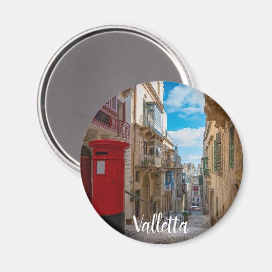 Rode  postbus op Malta Magneet (Voorkant / Achterkant)