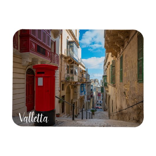Rode postbus op Malta Magneet (Horizontaal)