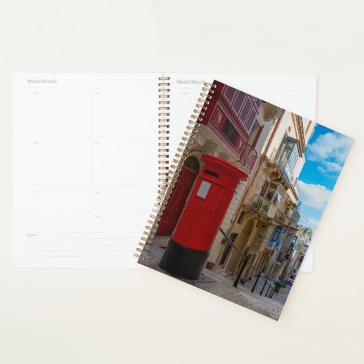 Rode  postbus op Malta Planner (Display)