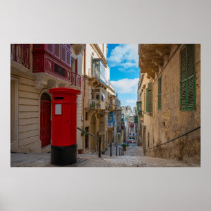 Rode postbus op Malta Poster
