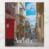 Rode  postbus op Malta Wijn Etiket (Enkel label)