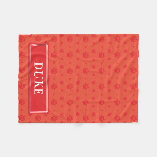 Rode poten Monogram Pet Fleece Blanket (Voorkant (Horizontaal))