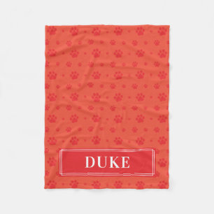 Rode poten Monogram Pet Fleece Blanket Deken