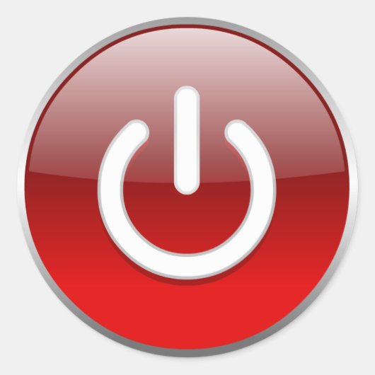 Rode Power Button sticker (Voorkant)