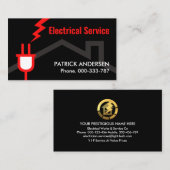 Rode Power Plug Tower Laden Home Visitekaartje (Voorkant / Achterkant)