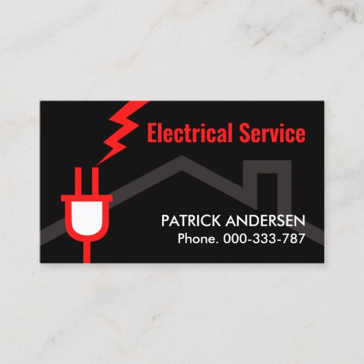 Rode Power Plug Tower Laden Home Visitekaartje (Voorkant)