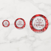 Rode prachtige Kerstkerst in Emerald Merry Confetti (Voorkanten)