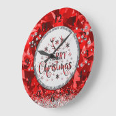 Rode prachtige Kerstkerst in Emerald Merry Grote Klok (Hoek)