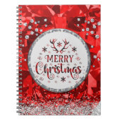Rode prachtige Kerstkerst in Emerald Merry Notitieboek (Voorkant)