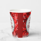 Rode prachtige Kerstkerst in Emerald Merry Papieren Bekers (Links)