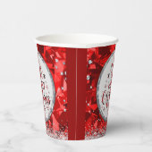 Rode prachtige Kerstkerst in Emerald Merry Papieren Bekers (Rechts)