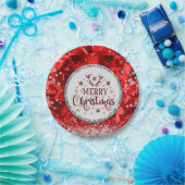 Rode prachtige Kerstkerst in Emerald Merry Papieren Bordje (Feest)