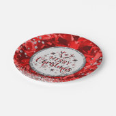 Rode prachtige Kerstkerst in Emerald Merry Papieren Bordje (Gekanteld)