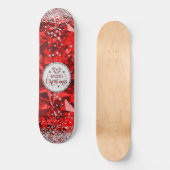 Rode prachtige Kerstkerst in Emerald Merry Persoonlijk Skateboard (Voorkant)