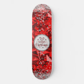 Rode prachtige Kerstkerst in Emerald Merry Persoonlijk Skateboard (Voorkant)
