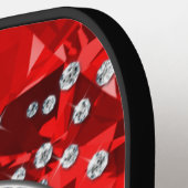 Rode prachtige Kerstkerst in Emerald Merry Pickleball Paddle (Links Detail)