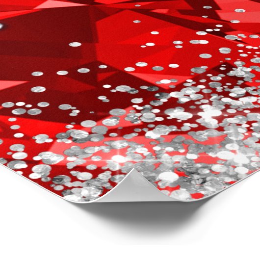 Rode prachtige Kerstkerst in Emerald Merry Poster (Hoek)