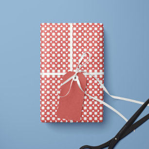 Rode Preppy Gingham Harten- Inpakpapierrol Cadeaupapier