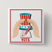 Rode presidentsverkiezingen vierkante button 5,1 cm (Voorkant)