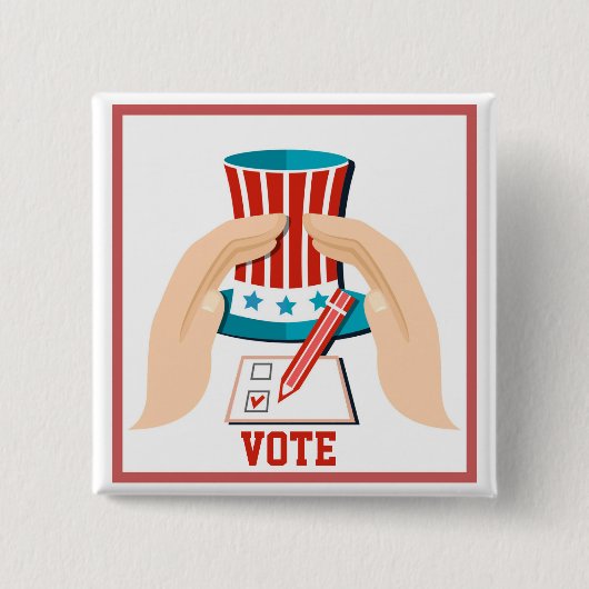 Rode presidentsverkiezingen vierkante button 5,1 cm (Voorkant)