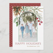 Rode Prettige feestdagen kerstklep (Voorkant / Achterkant)